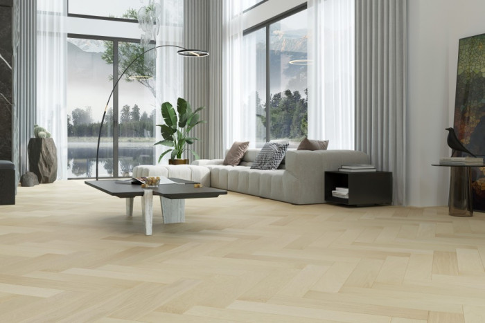 Кварцевый SPC паркет Quartz Parquet Дуб Испанский 33-404 браш Английская Ёлка (635х127х5мм)