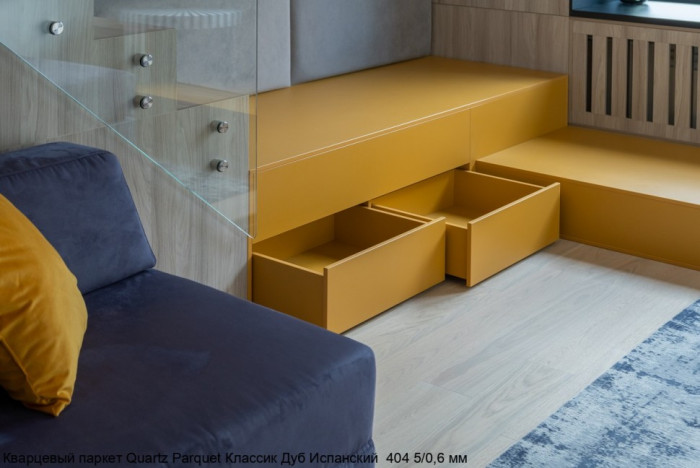 Кварцевый паркет Quartz Parquet CLASSIC Дуб Испанский 404 5/0,6 мм (400-1220х152х5мм)