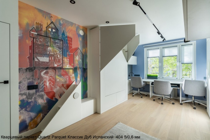 Кварцевый паркет Quartz Parquet CLASSIC Дуб Испанский 404 5/0,6 мм (400-1220х152х5мм)