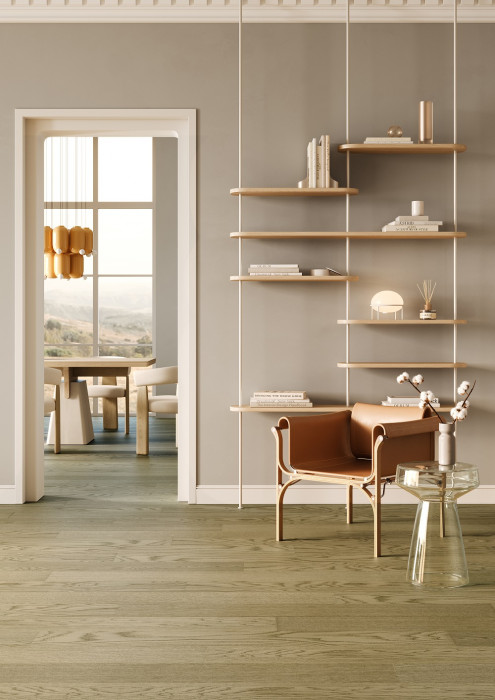 Кварцевый паркет Quartz Parquet CLASSIC Дуб Флэт Уайт 1258-55 5/0,6 мм (400-1220х152х5мм)