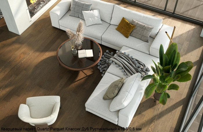 Кварцевый паркет Quartz Parquet CLASSIC Дуб Рустикальный 410 5/0,6 мм (400-1220х152х5мм)