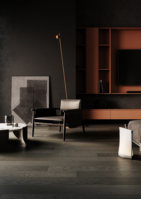 Кварцевый паркет Quartz Parquet CLASSIC Дуб Средиземноморский 409 5/0,6 мм (400-1220х152х5мм)