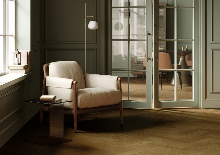 Кварцевый SPC паркет Quartz Parquet Штучный паркет 44-1258-59 Дуб Кедровый Латте (400х100х5мм)