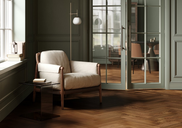 Кварцевый SPC паркет Quartz Parquet Штучный паркет 44-400-29 Орех Американский (400х100х5мм)