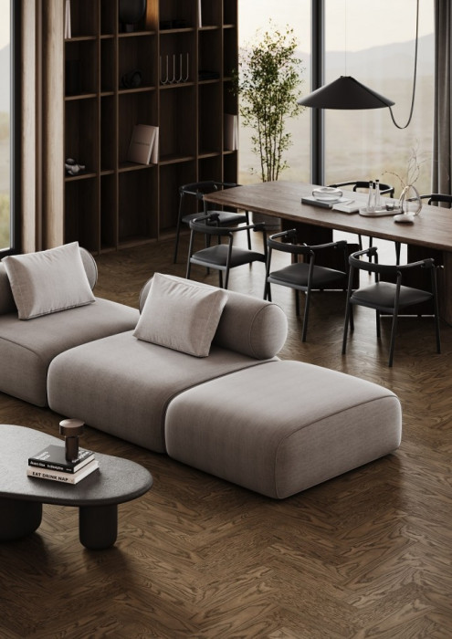 Кварцевый SPC паркет Quartz Parquet Штучный паркет Дуб Брауни 44-413 (400х100х5мм)