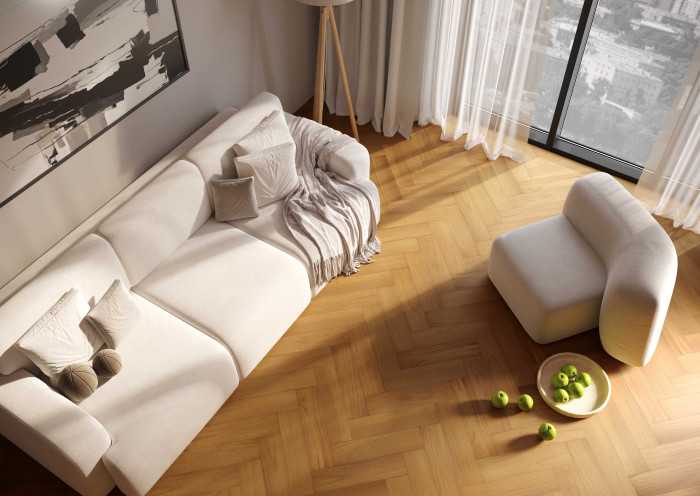 Кварцевый SPC паркет Quartz Parquet Штучный паркет 44-400-71 Тик Южноамериканский (400х100х5мм)