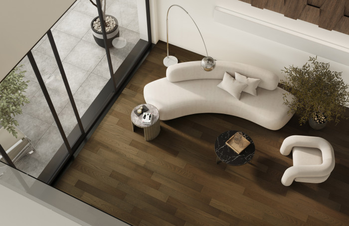 Кварцевый SPC паркет Quartz Parquet CLASSIC Дуб Брауни 413 браш (1220х152х7мм)