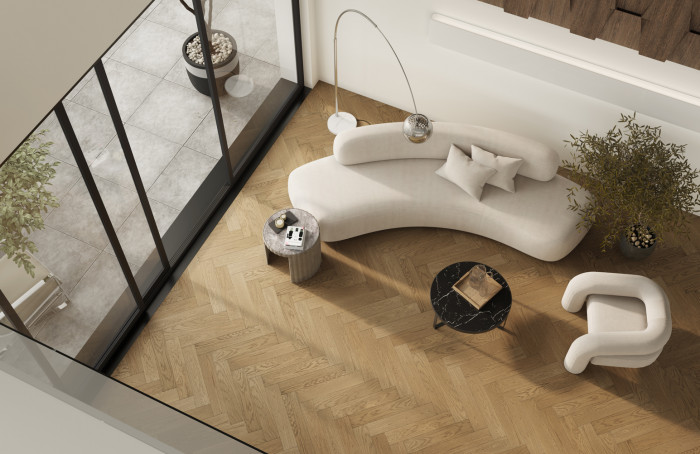 Кварцевый SPC паркет Quartz Parquet Дуб Рустикальный 33-410 браш Английская Ёлка (635х127х5мм)